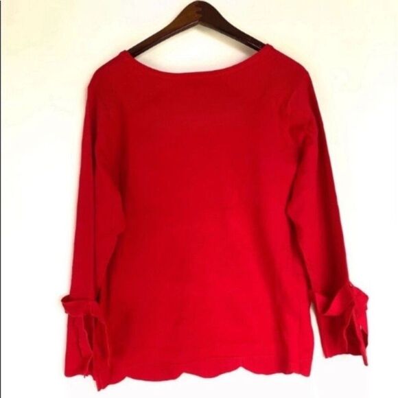 Maree Pour Toi Red Scalloped Hem Sweater NWT Plus Size 12/14 Soft Knit Holiday - Picture 3 of 9